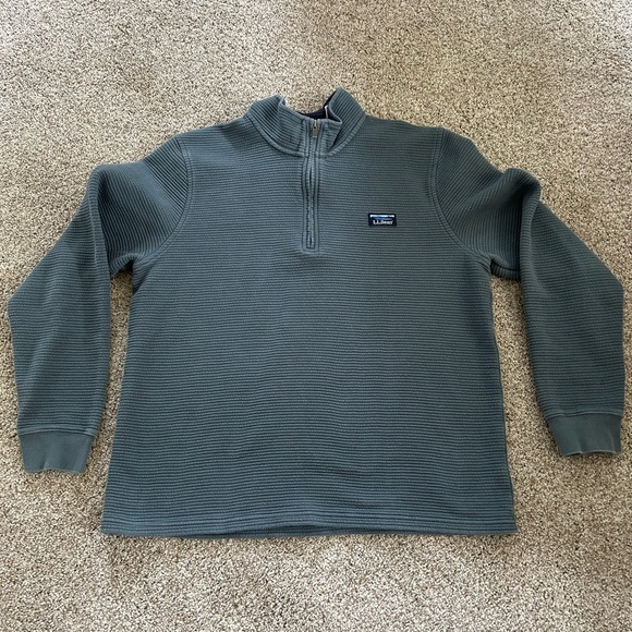 L.L. Bean Other - L. L. Bean Lakewashed Double Knit 1/4 Zip Pullover  cotton blend. Grey/blue. L